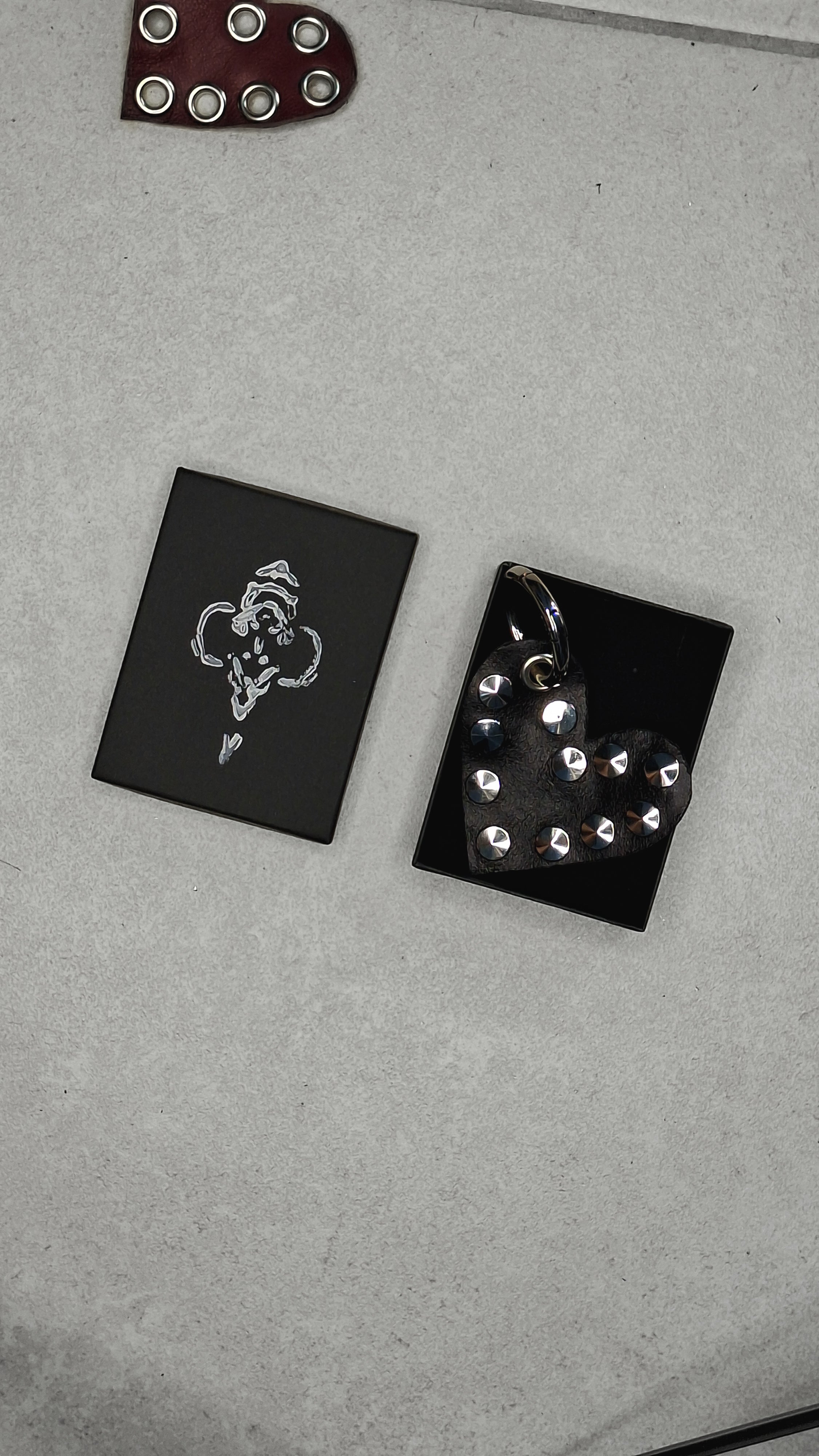 LEATHER HEART KEYCHAINS