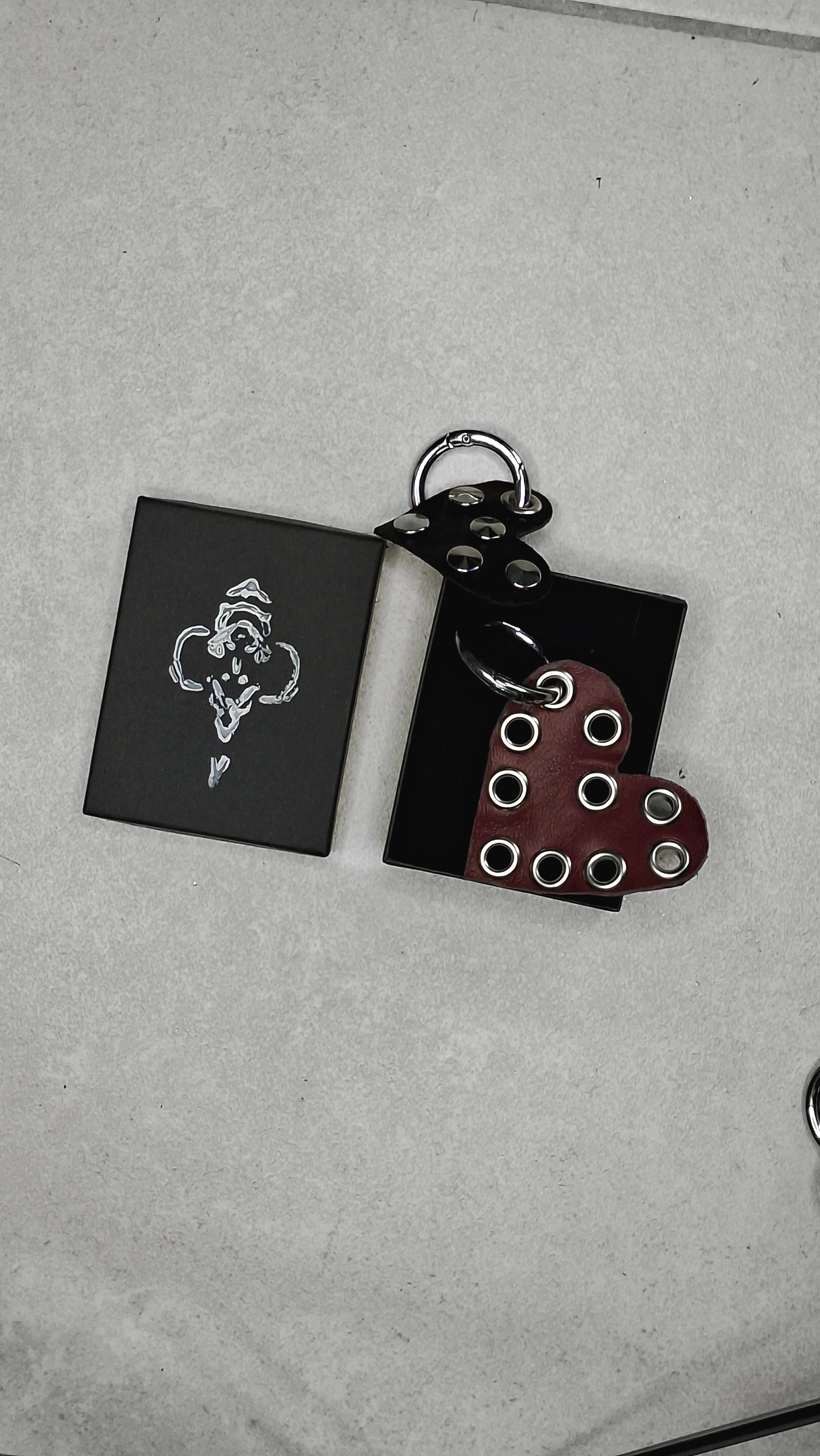 LEATHER HEART KEYCHAINS