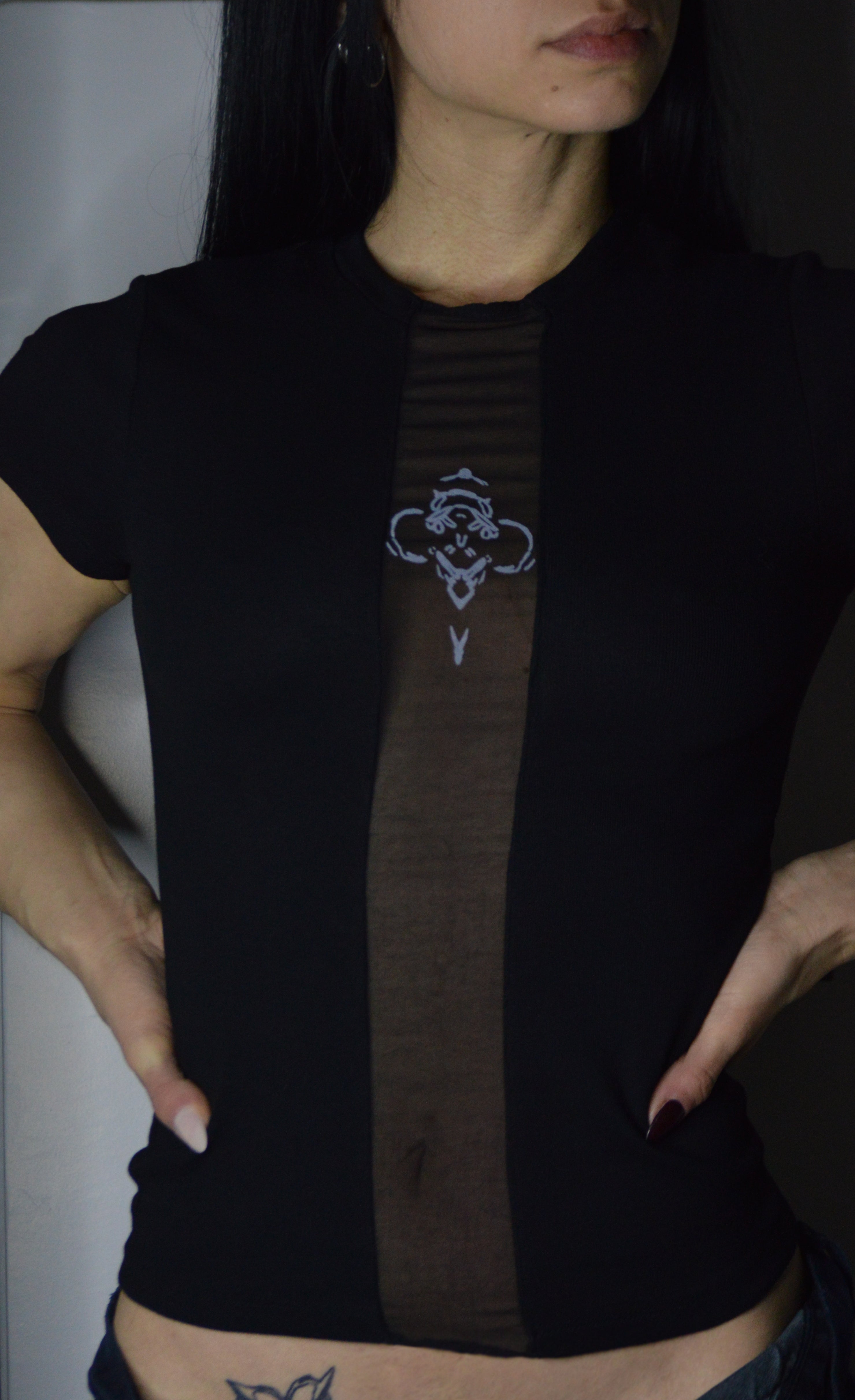 DERAS LOGO MESH T-SHIRT BLACK