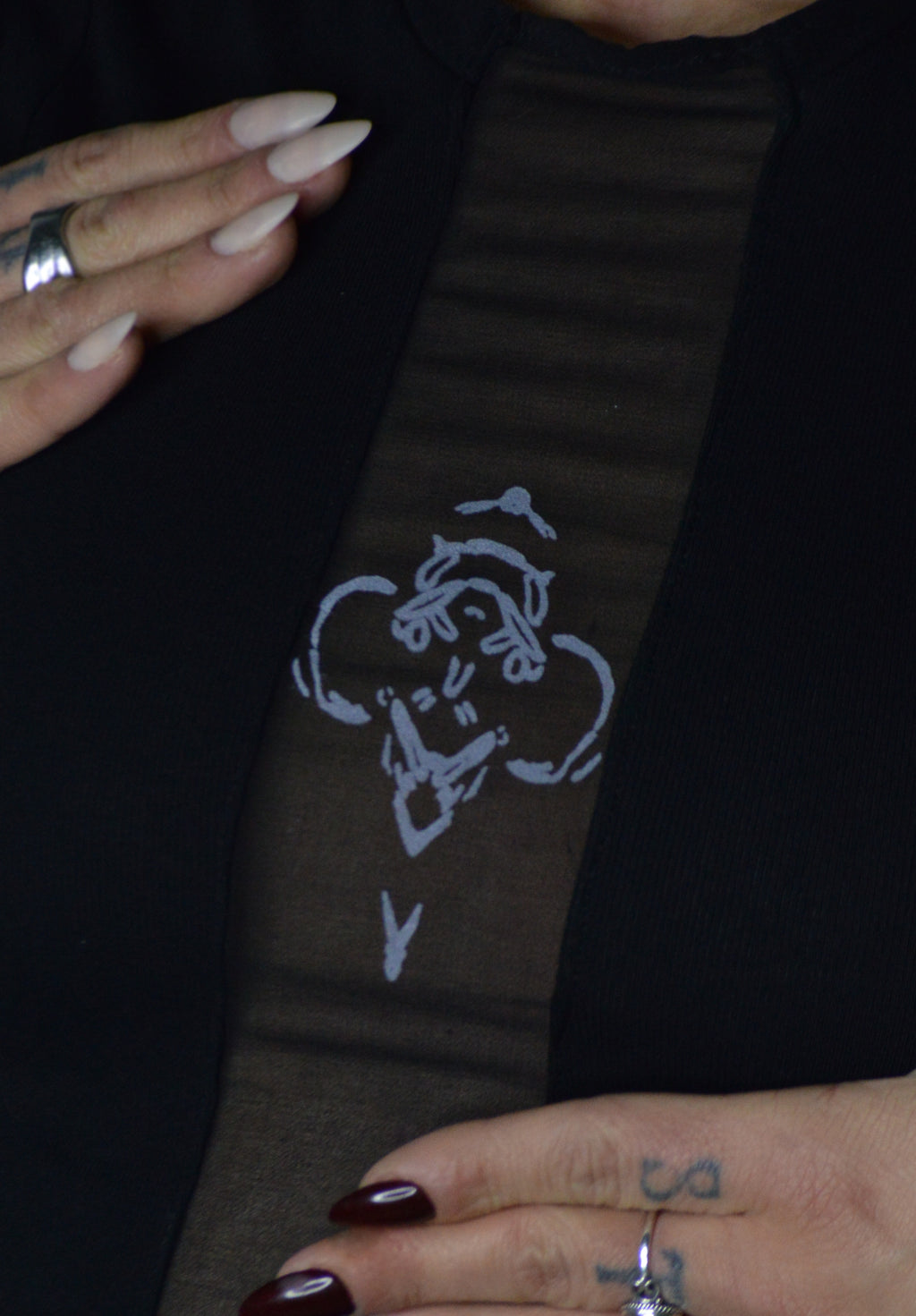 DERAS LOGO MESH T-SHIRT BLACK