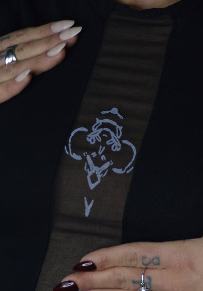 DERAS LOGO MESH T-SHIRT BLACK
