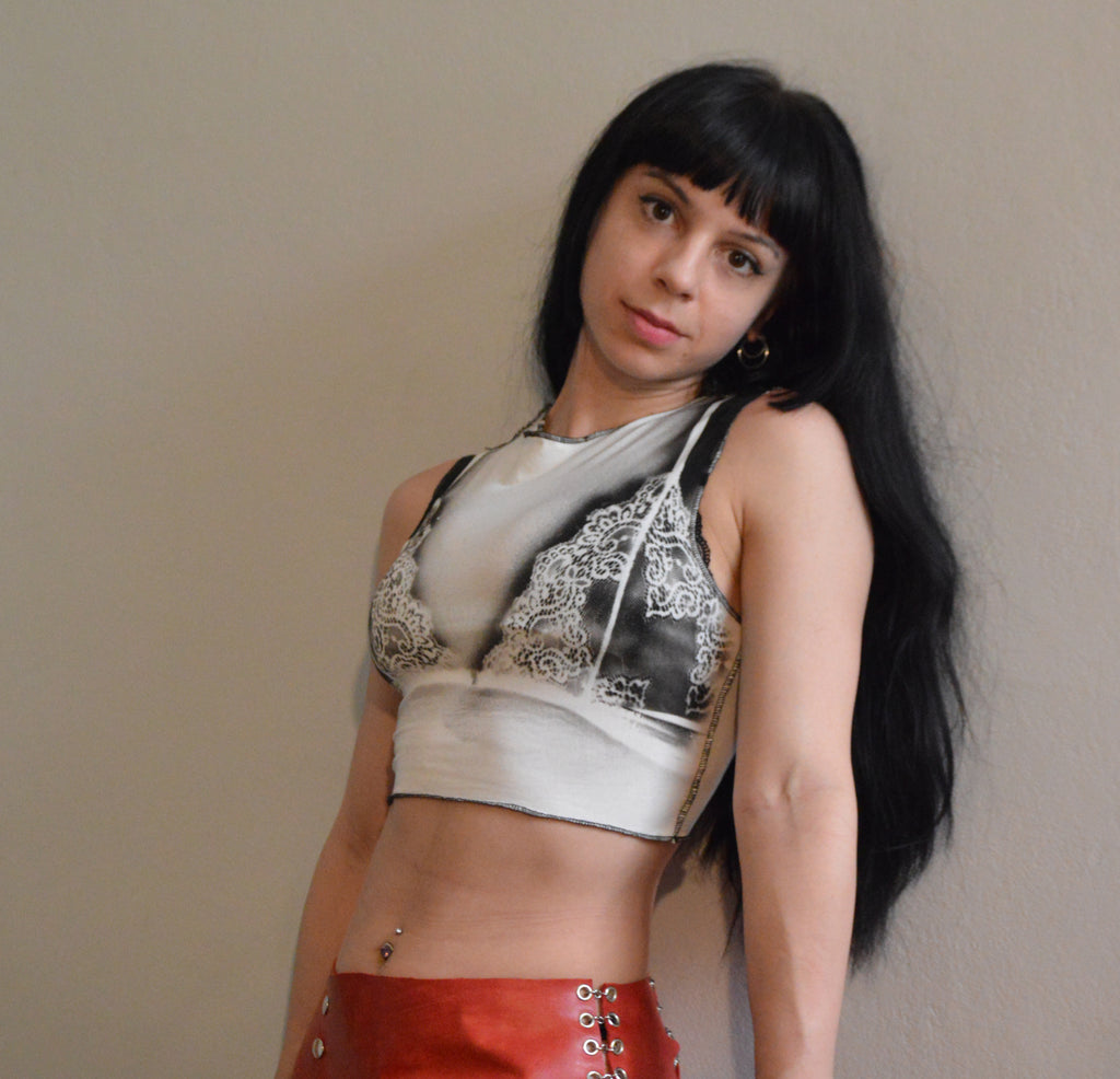 AIRBRUSHED BRALETTE TEE