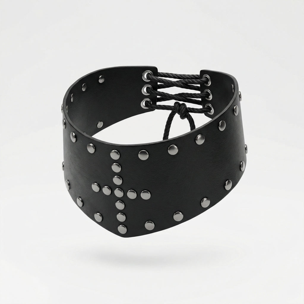 CROSS LEATHER CHOCKER