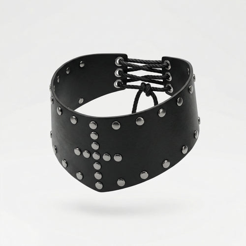 CROSS LEATHER CHOCKER