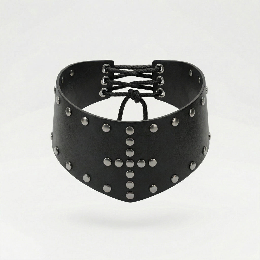 CROSS LEATHER CHOCKER